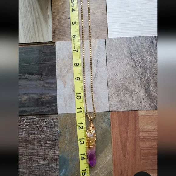 Artisan Wire Wrapped Aura Quartz Pendant Necklace *Read Description* - Picture 9 of 10